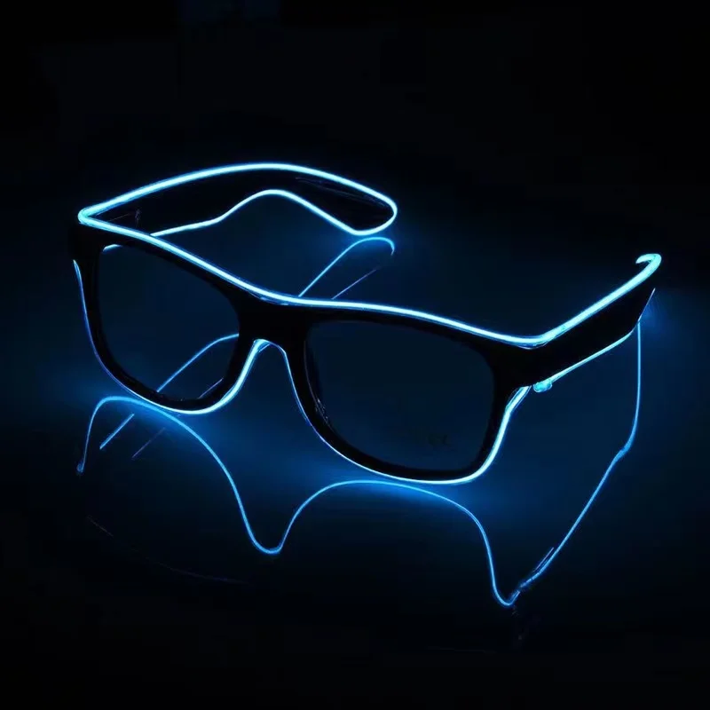 Bar Party DJ Hot Props Eyewear Shade Luminous LED Neon EL Wire Glasses Flashing Blink Sunglasses Rayban glasses
