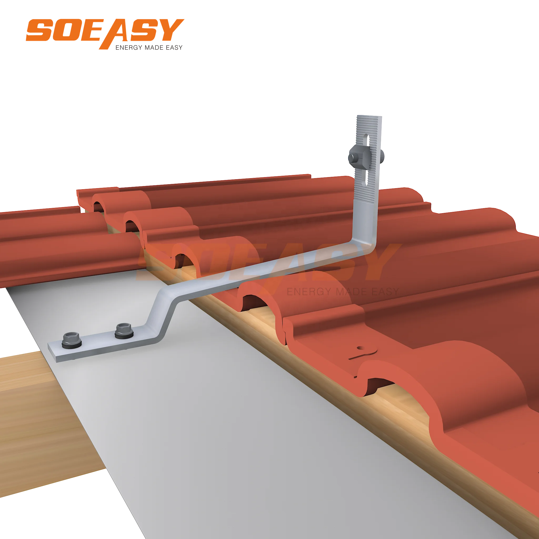 SOEASY 6# Landscape Flat Plain Slate Tile Roof Solar Hook for Solar Panel Mounting