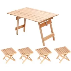 Hot sale Dining Folding Picnic Rectangle Wooden Outdoor Table and Chair Set
