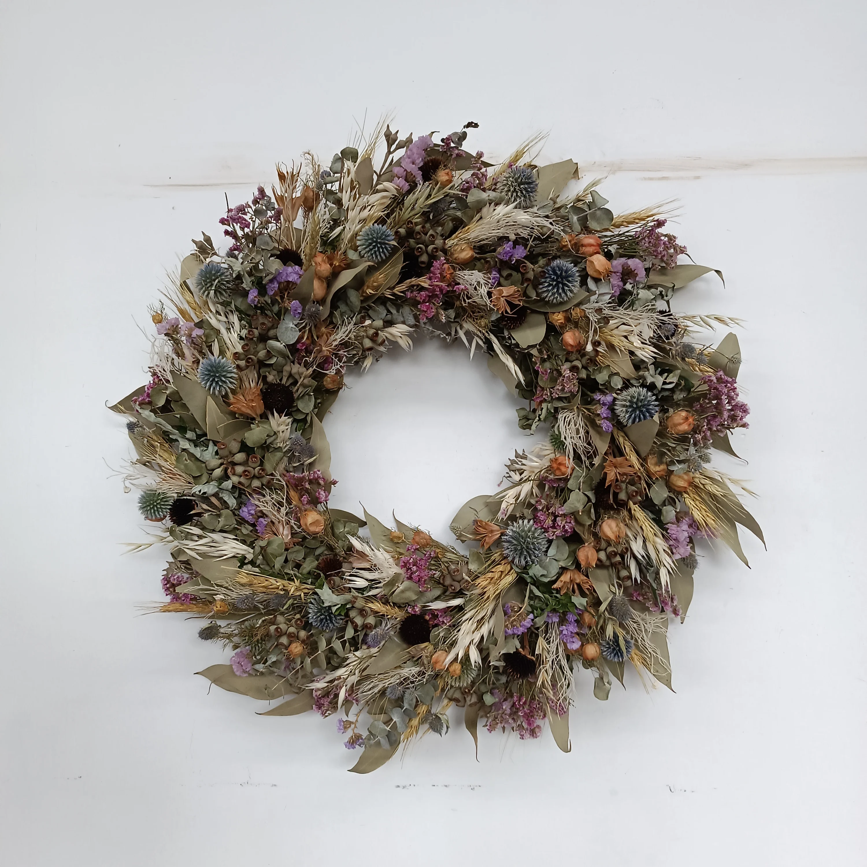 Large size free sample dried flowers wreath preserved flower garland BOHO Home decorative flowers Decorative wreaths