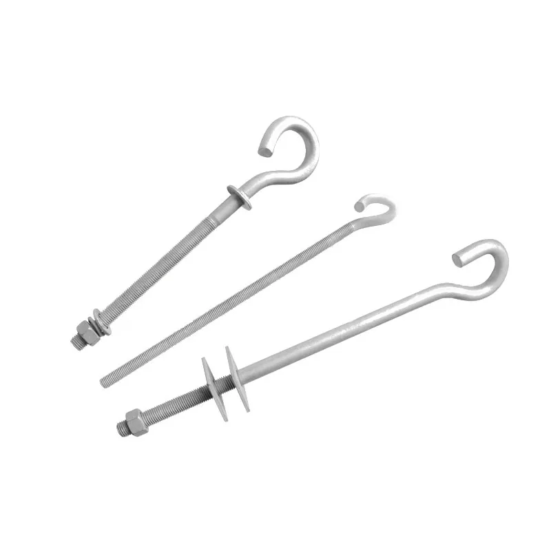 Electrical Power Accessories MV HV Products Hot Dip Galvanized Eye Bolt Pigtail Hook Bolt