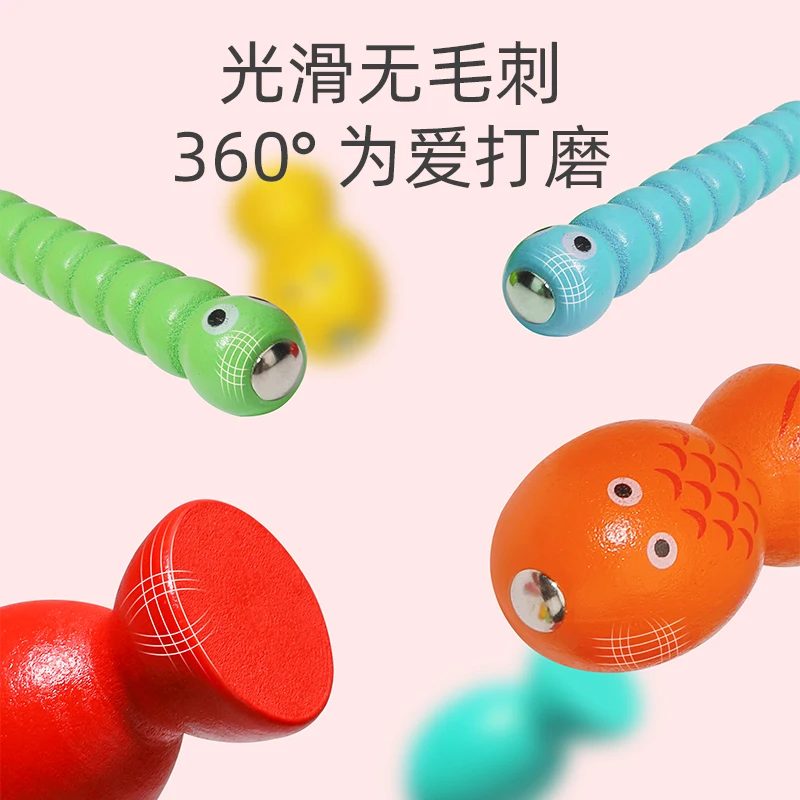 Детские деревянные Магнитные игры игрушка для рыбалки 3D Рыба детские развивающие игрушки