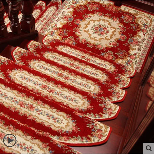 Latex rubber TPE  stair treads carpet non skid anti slip resistant staircase rug self stick stair mat