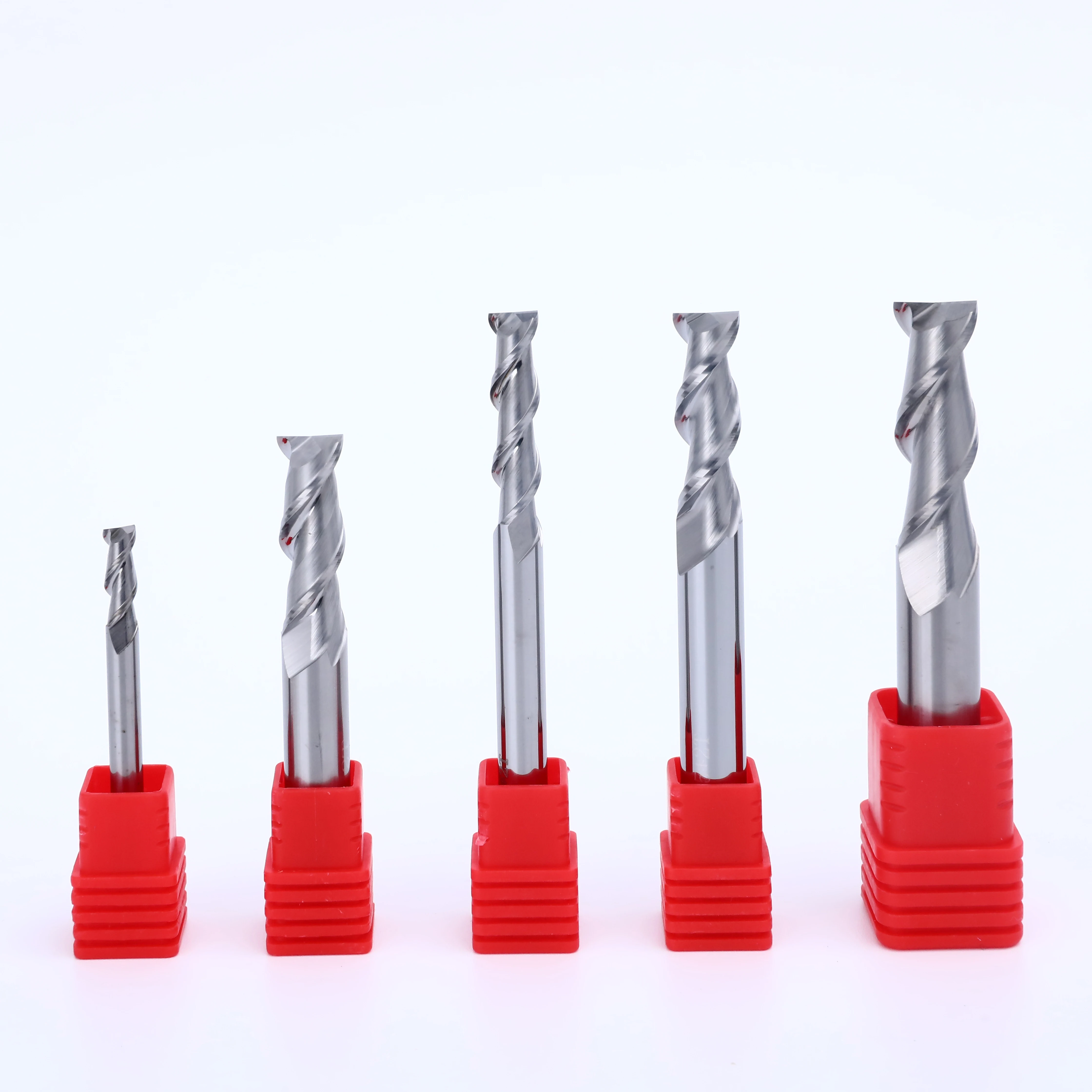 Competitive bulk saling carbide 2 flute 35 helix flat end mill hrc 55 for aluminium cnc tools oem odm uncoated bright