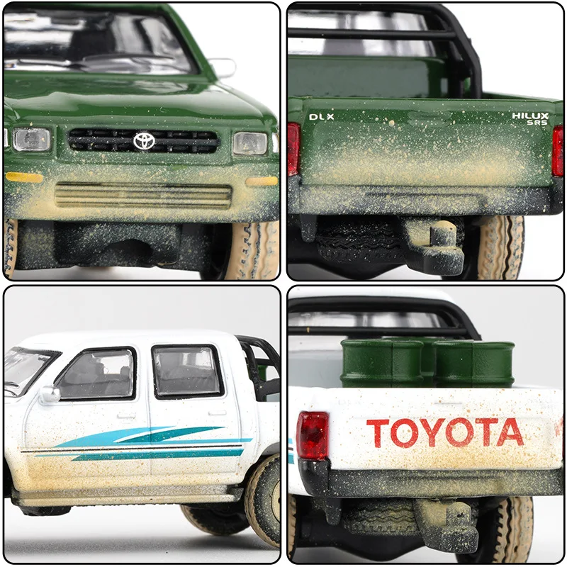 JKM 1/64 TOYOTA Hilux Model Car Alloy Diecast Toys Classic Super Racing Car Vehicle For Children Gifts