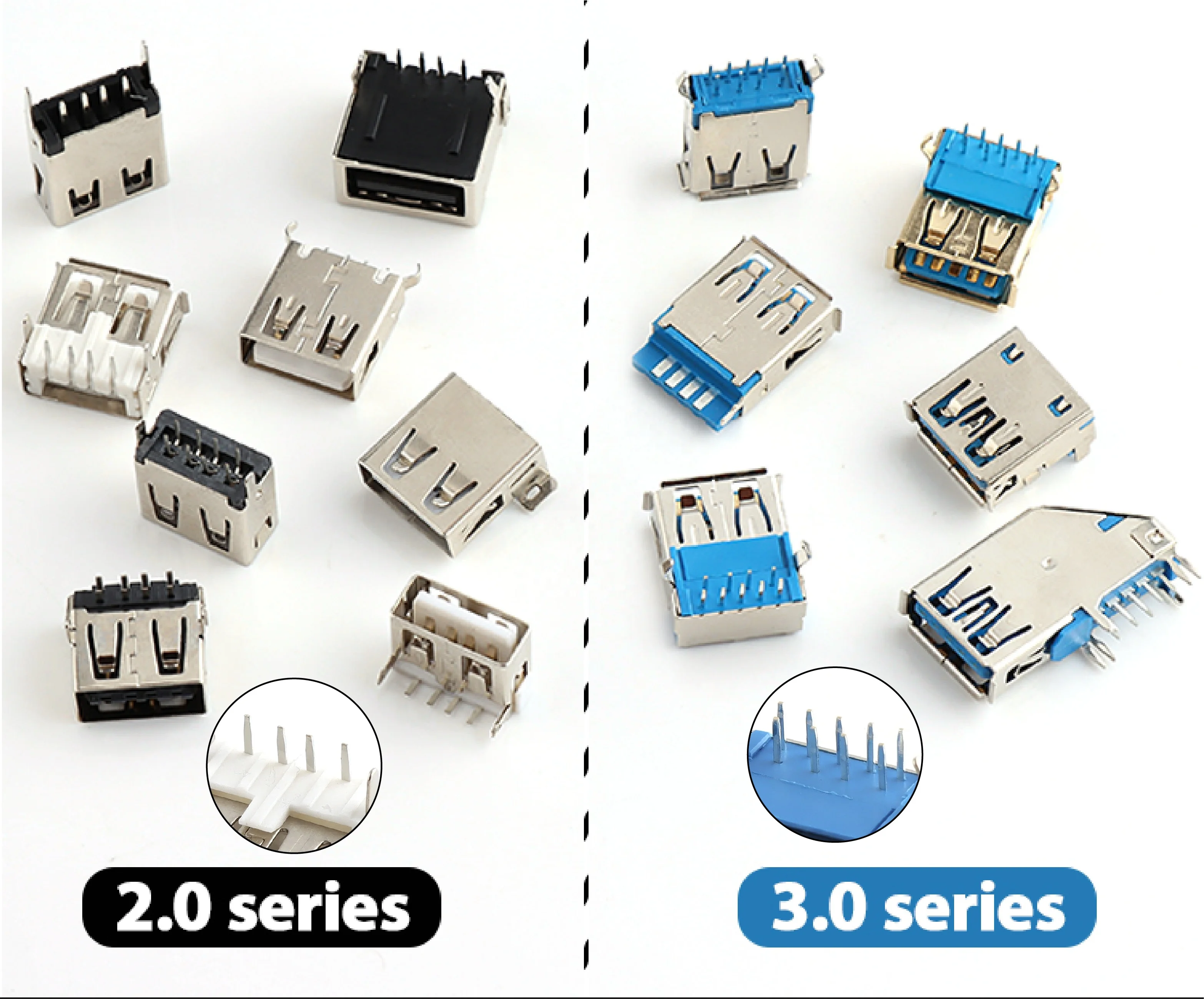 Монтажный на печатную плату 180 градусов длинный Usb-разъем типа А Usb 2 0 Штекерный