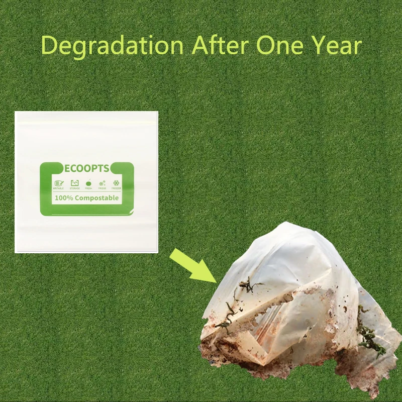 Transparent customized slide compostable ziplock bag with low
