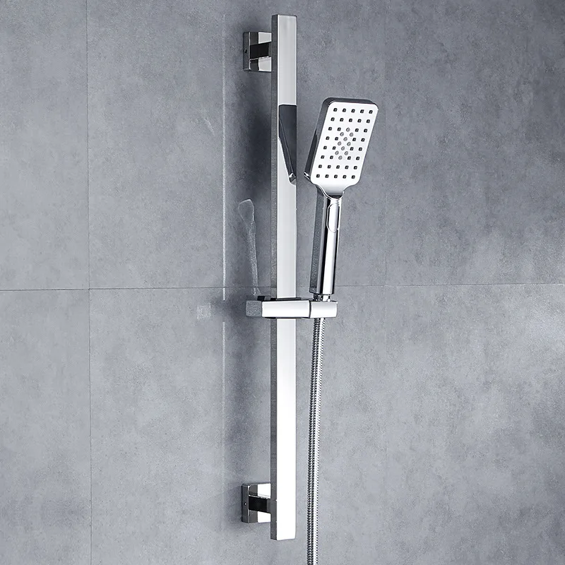 Bathroom Shower Accessories Adjustable Slide Bar Wall Mounted Square ABS Plastic Shower Mounting Brackets