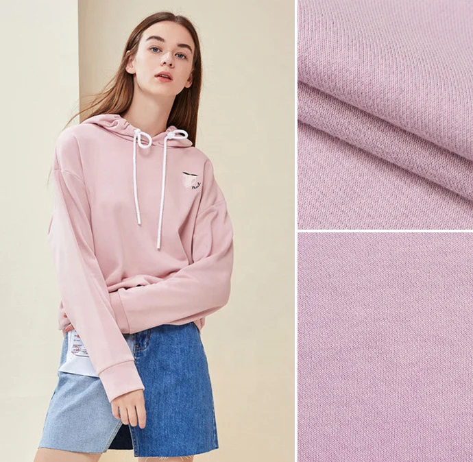 Guangzhou factory heavy weight 65% cotton 35% polyester blend fleece fabric breathable air cotton french terry fabric for sale