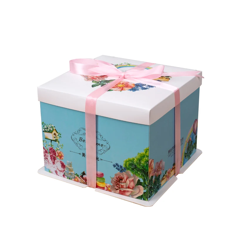 
Exquisite Birthday Gift Packing Box Foldable Cake Packing Box Three Layer Cake Packing Box Purchase 