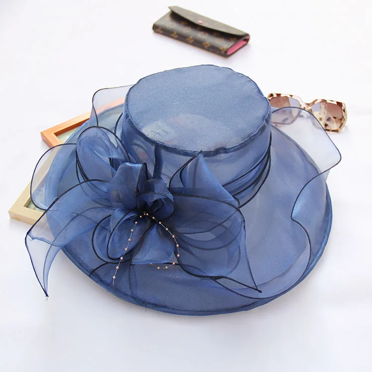 2022 summer new flower mesh sun hat beach sunscreen ladies gauze sun hat factory wholesale