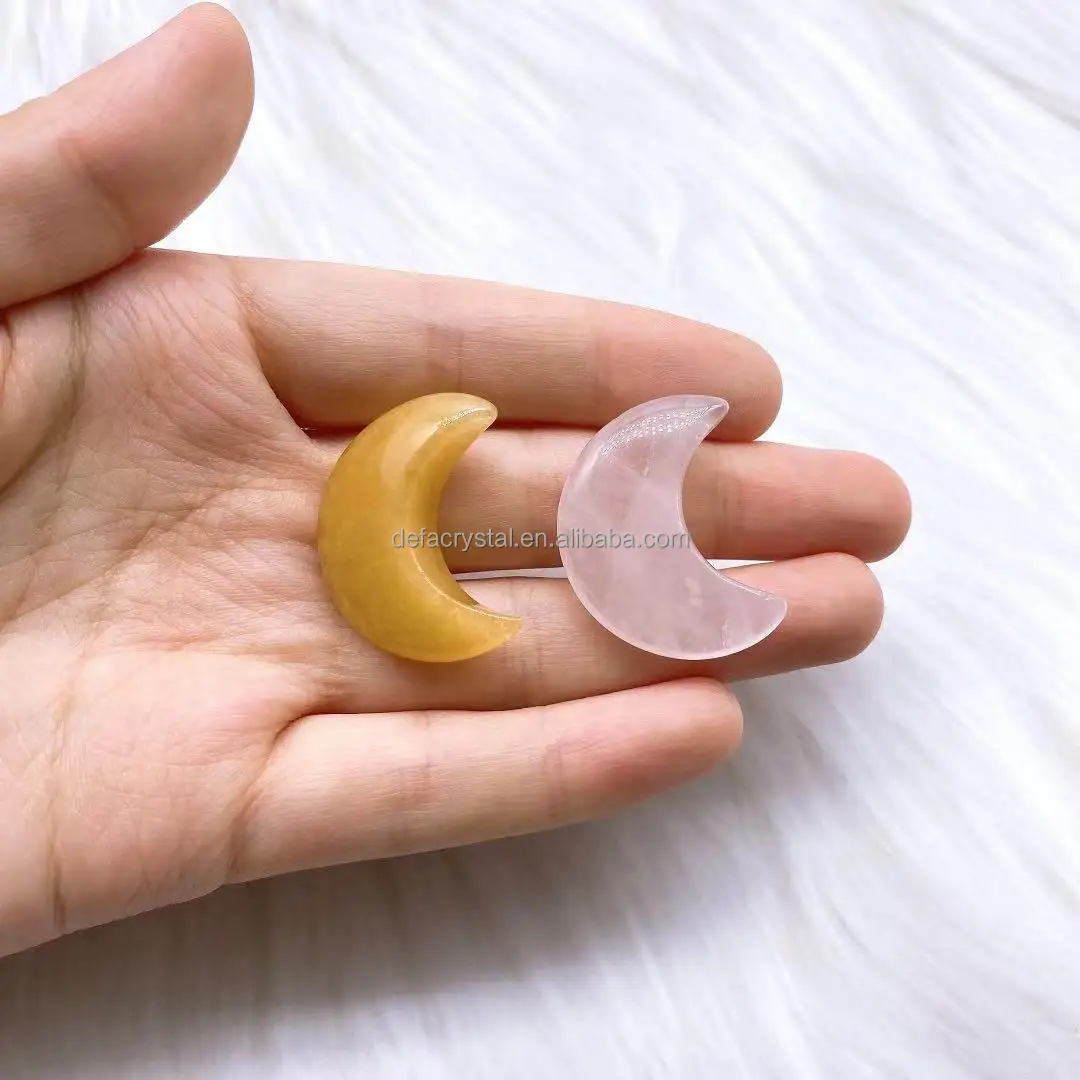 Hot Sale Natural Crystals Healing Stones Moon Shape Crystal Carved Crystal Moon For Gifts