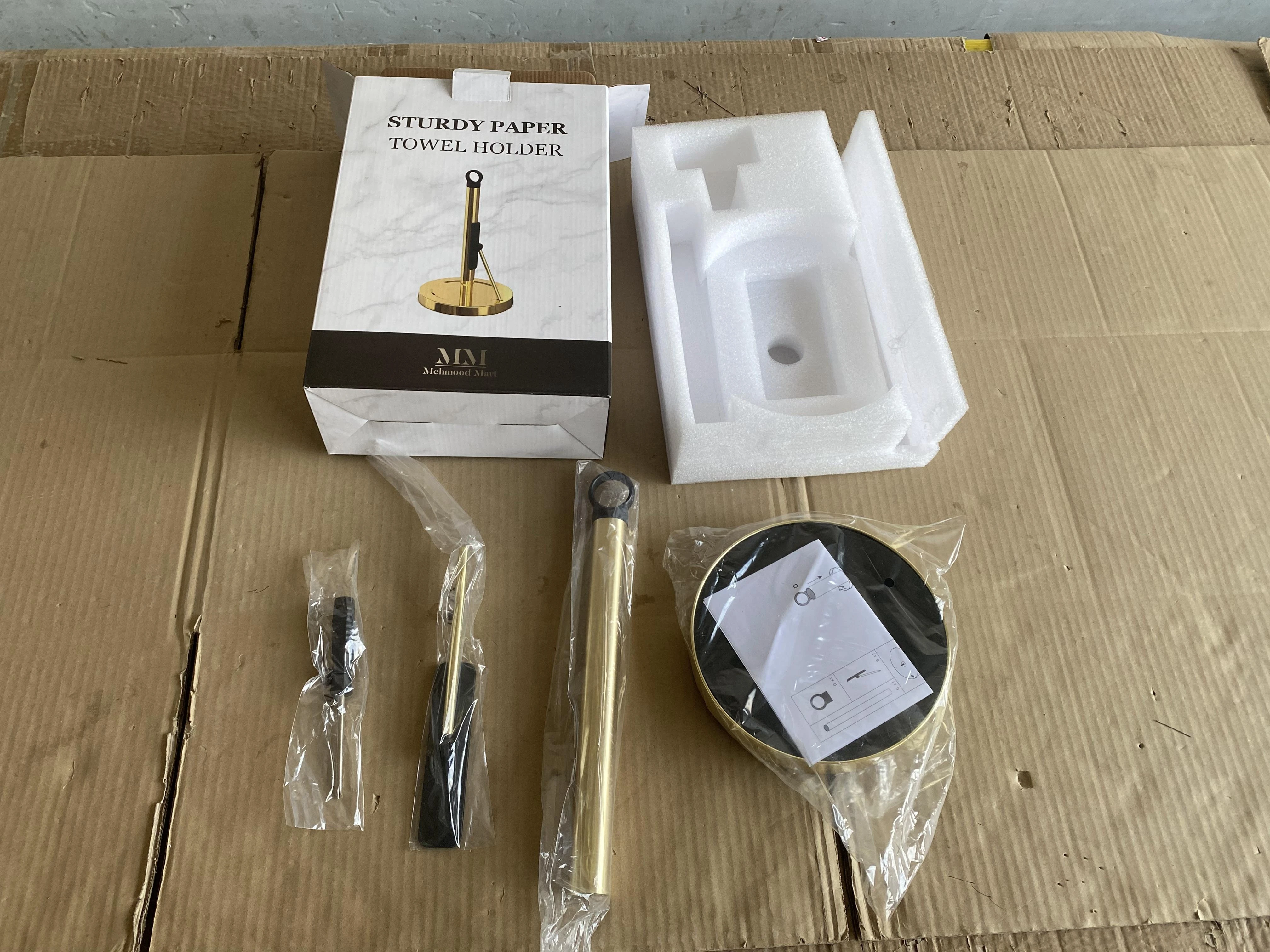 Mental Gold high quality hot selling paper towel holder for bathroom kitchen living room With mounting tool and specification