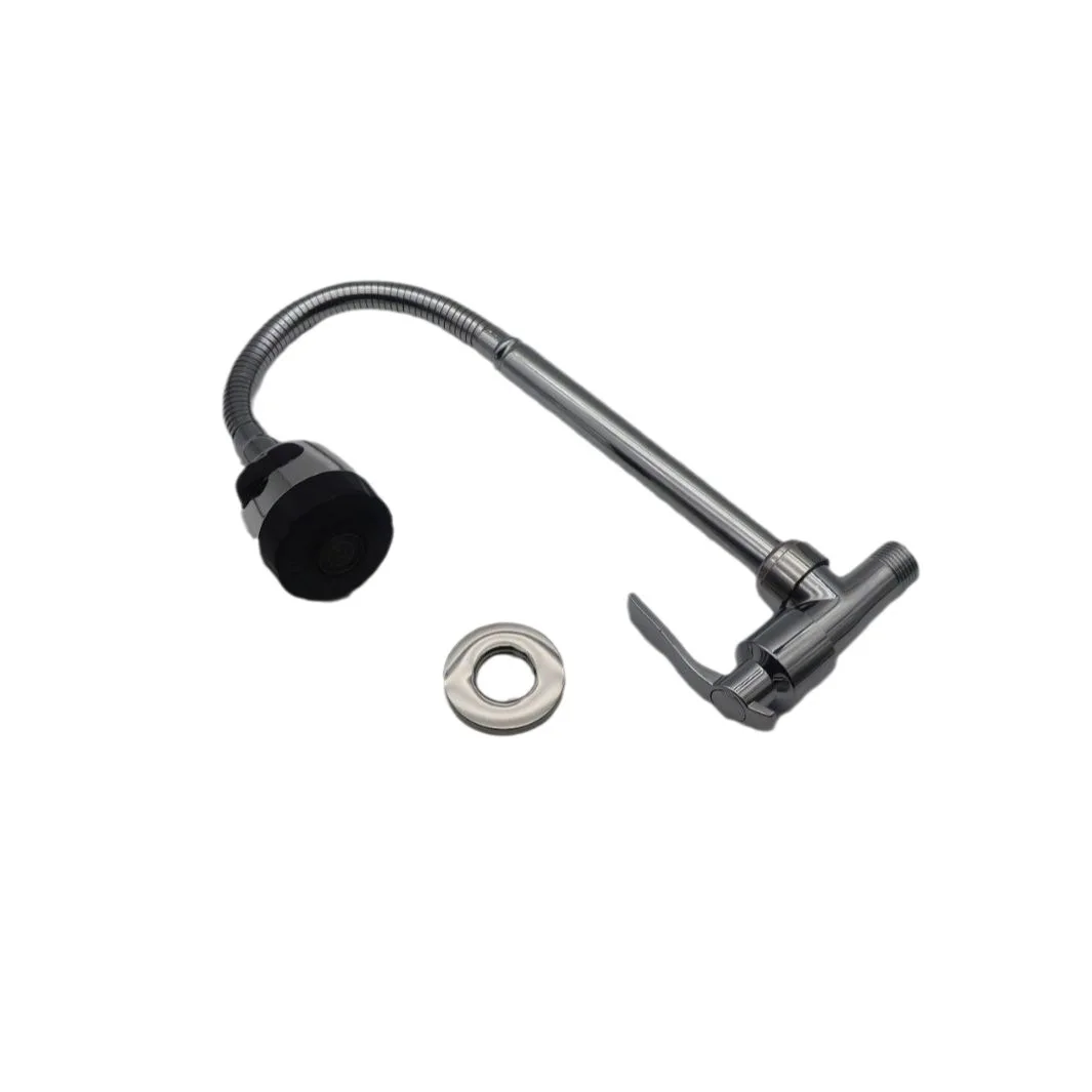 Wholesale Wall Flex Kitchen Faucet Single Handle Sink Cold Water Hose Zinc Tap