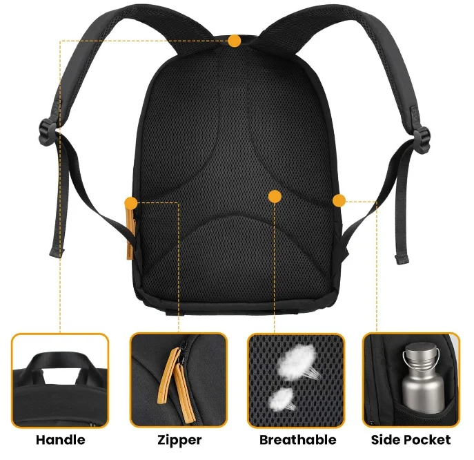 Camera Backpack Waterproof Camera Bag Large Capacity Camera Case Photography Backpack with 15in Laptop Compartment Rain Cover