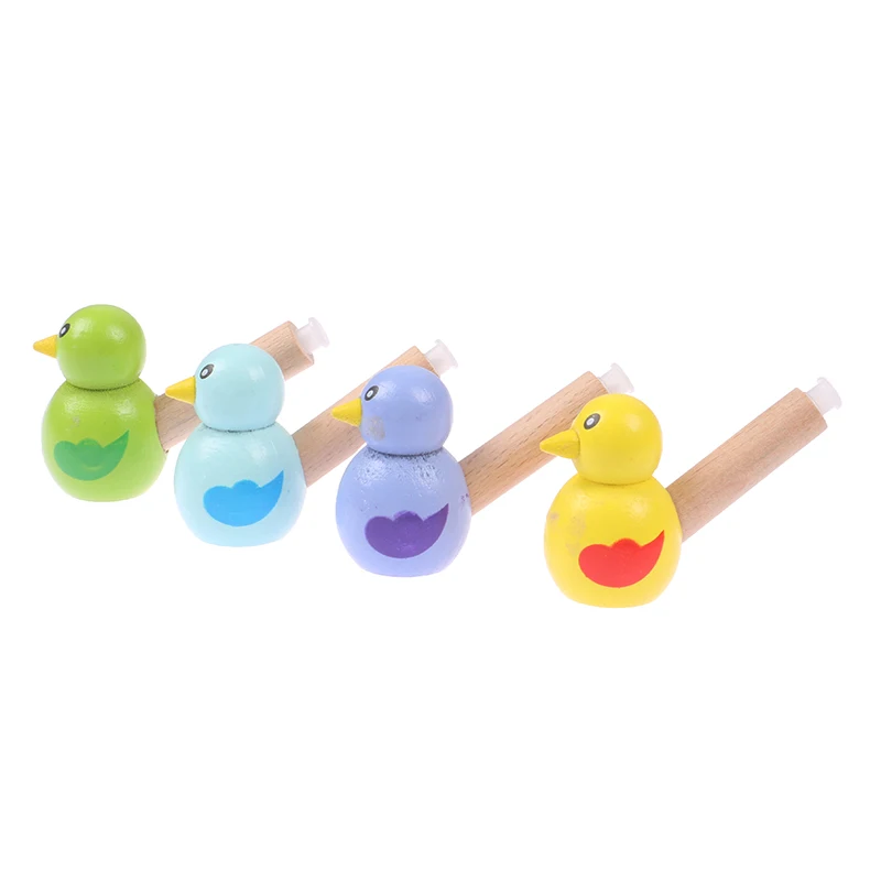 Cartoon Bird Children Whistle Musical Instruments Toy Children Jewelry Pendant Wooden Early Learning Educational Toys