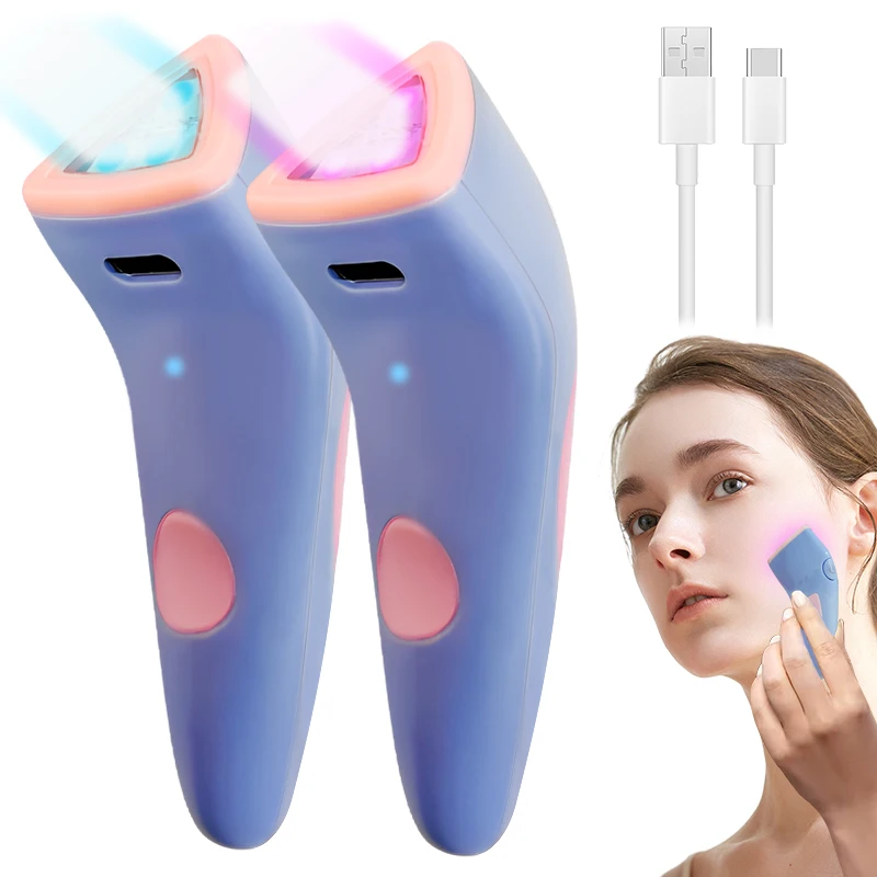 LED Light Therapy Device for Acne Pimple Zit Treatment Red Blue Light Facial Aesthetic for Home Use ABS Rubber Material