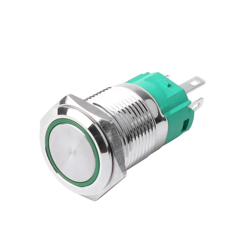 16mm push button switch momentary 1no 1nc led waterproof 220 12 volt illuminated 5 pin