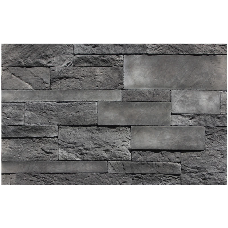 Berich GB-KB03 black slate culture stone artificial stacked stone for wall