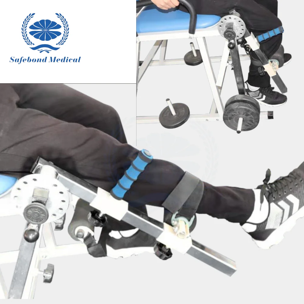 Safebond Adjustable Quadriceps Trainer Active Passive Flexion Training Equipment for Knee Joint Wheelchair Compatible Patch Type
