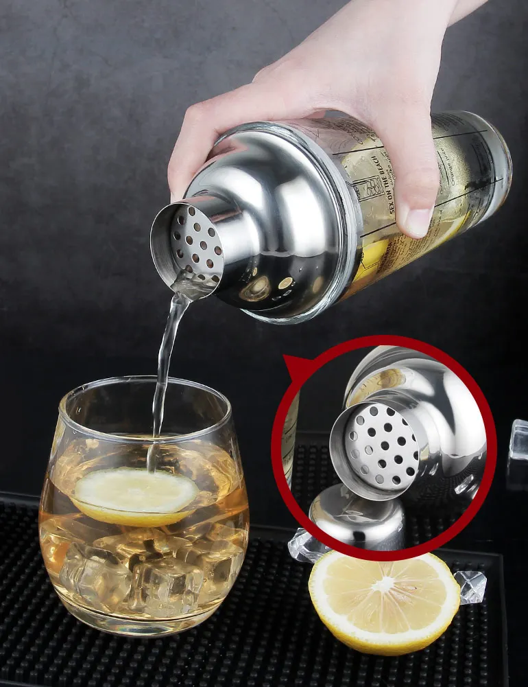 Hot Seller Martini Shaker and Stainless Steel Top Cobbler Shaker 400ml Home Bartending Bar Tool