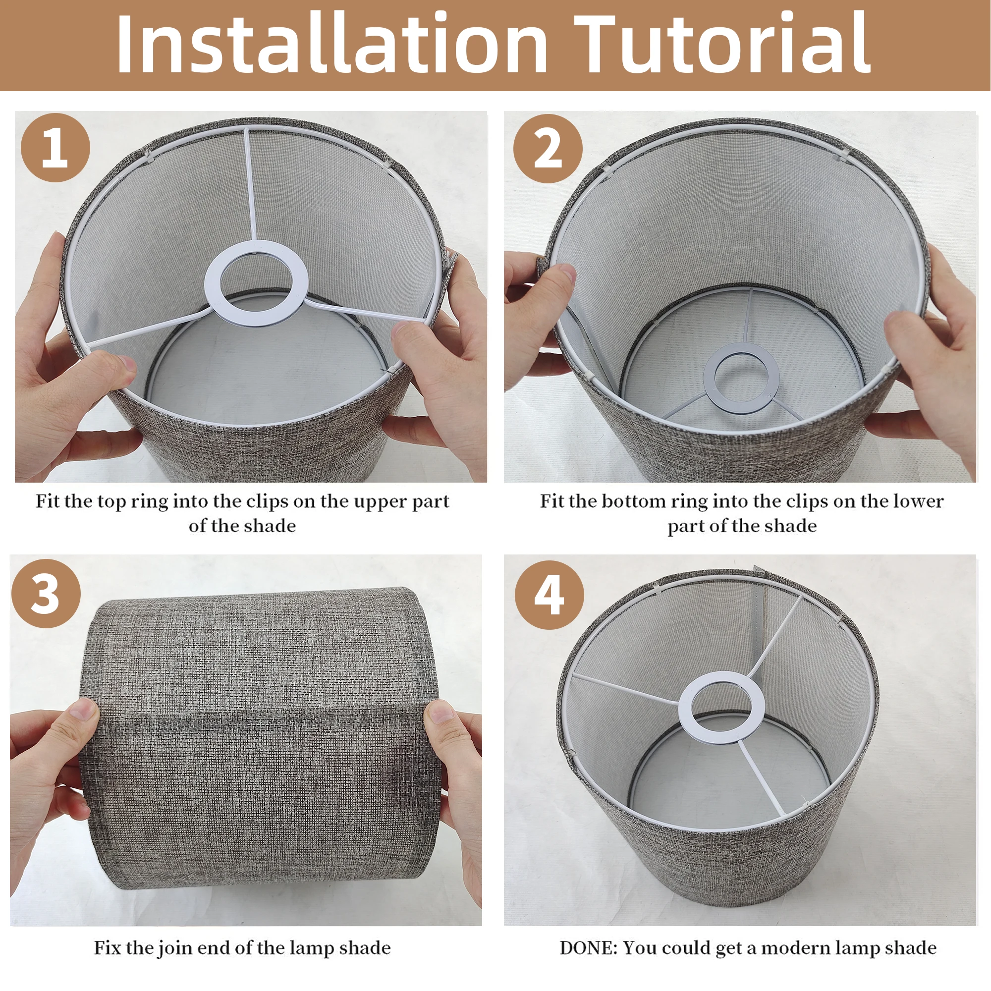 Linen fabric desk lamp lampshade fabric shell cover lighting accessories pendant lamp lampshade linen fabric small lampshade