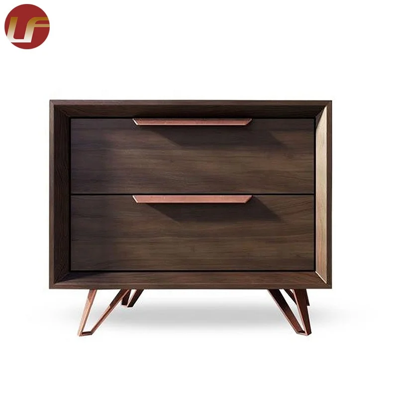 White Modern And Retro Style Nightstand Bedside Table Round Shape Wood Metal Customized Furniture Night Table