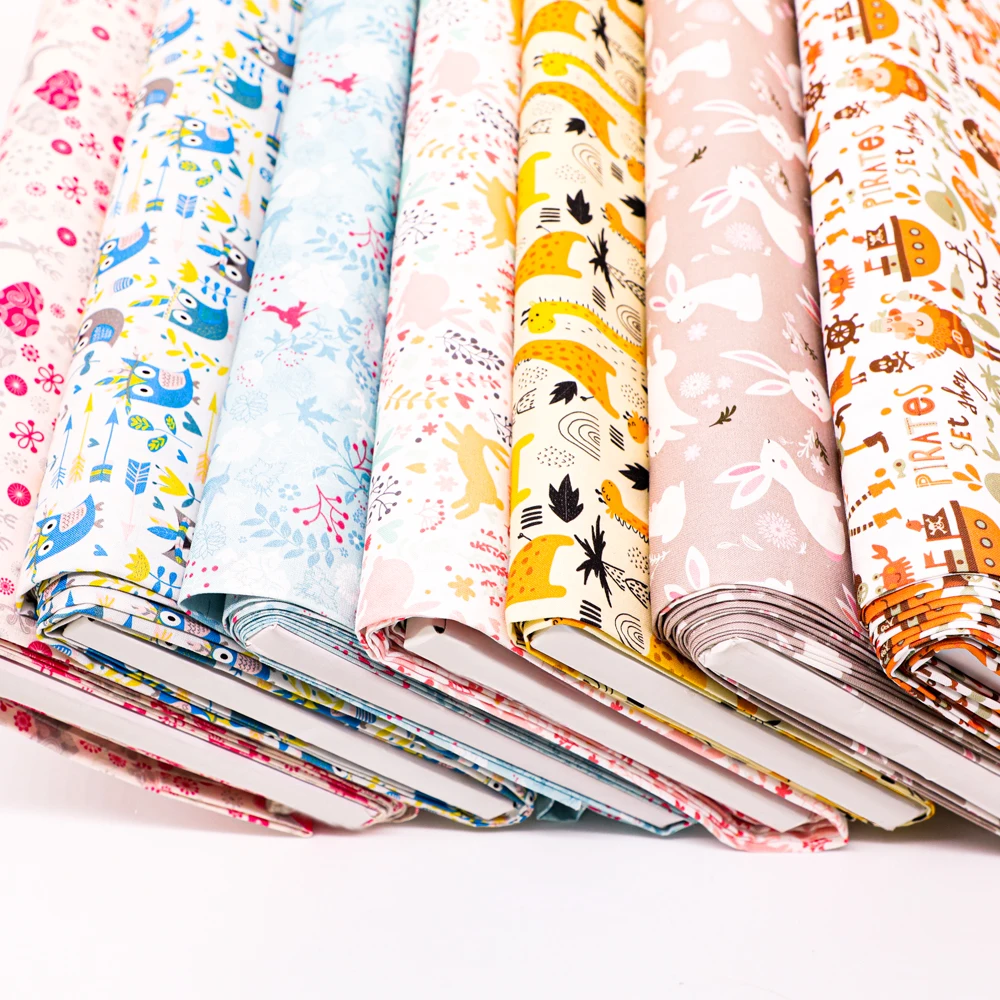 Quilting Fabrics Cotton Wholesale Patchwork Material Cartoon Patterned Digital Print Cotton Quilt Fabric