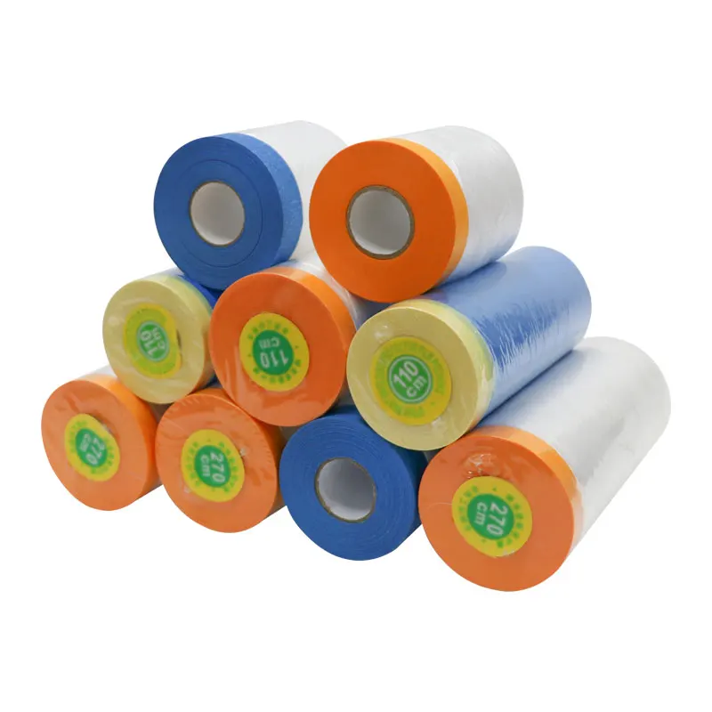 Pre-Tape Drop Window Paper Protective 1100Mm Protection Cover Drape Pre-Taped Carpet Masking Film