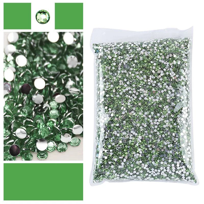 Wholesale Customize 50000pcs Resin Crystal AB Flat Back Glass Dream transparent Rhinestone Bulk