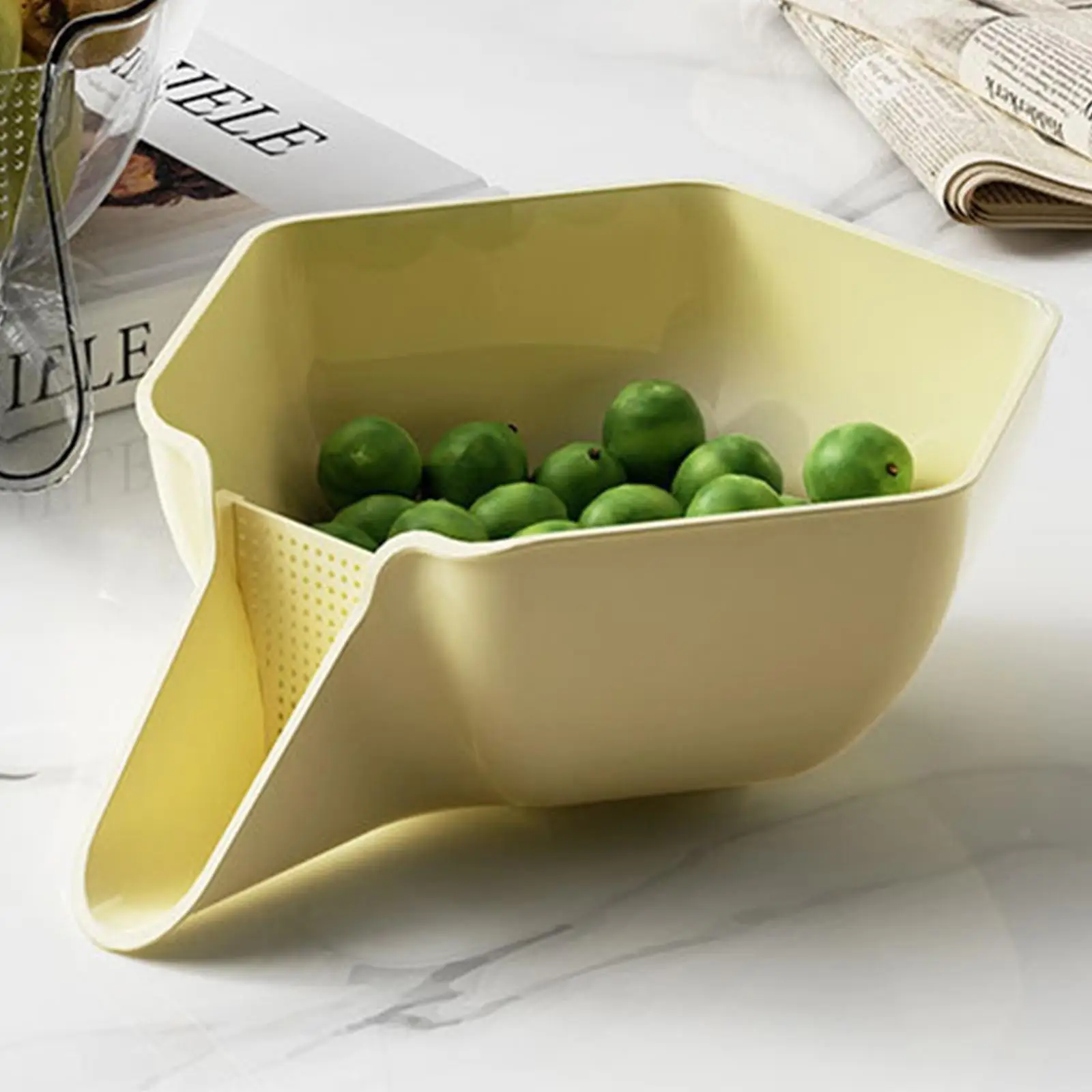 customize fruit and vegetable cleaning bowl multi-functional drain basket vegetable washing basket adjustable