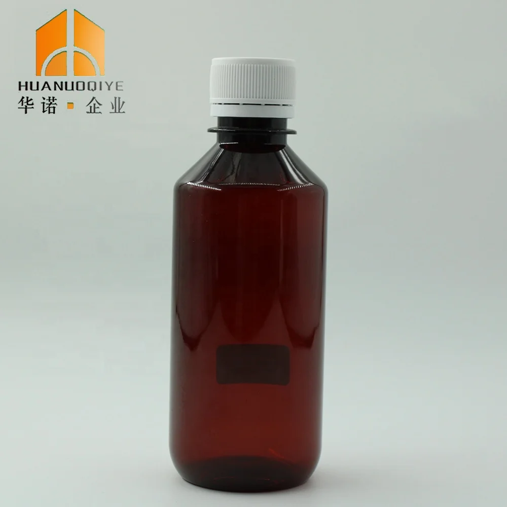 240ml 8oz покатые плечи pharmacesyrup пластиковые янтарные бутылки без измеряя меткой для сиропа горловины 28 мм с трамбовки prood крышкой