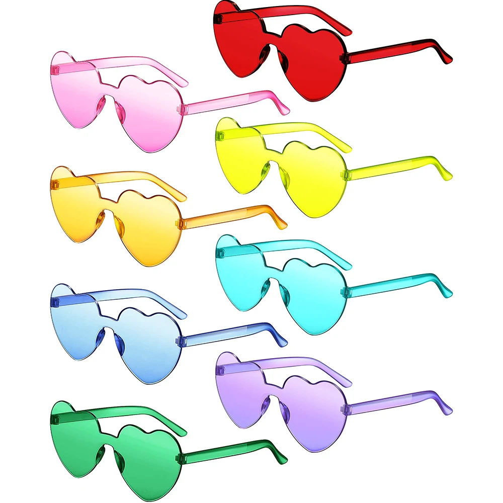 2022 gafas fashion sunglasses women PC frame transparent color heart glasses