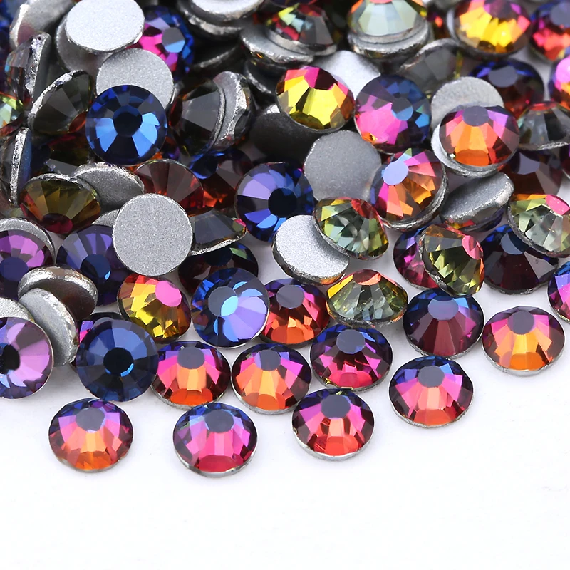 1.3mm-6.5mm Magma Bulk Packing Crystal Rhinestone Glass Non Hotfix Glue On Rhinestones