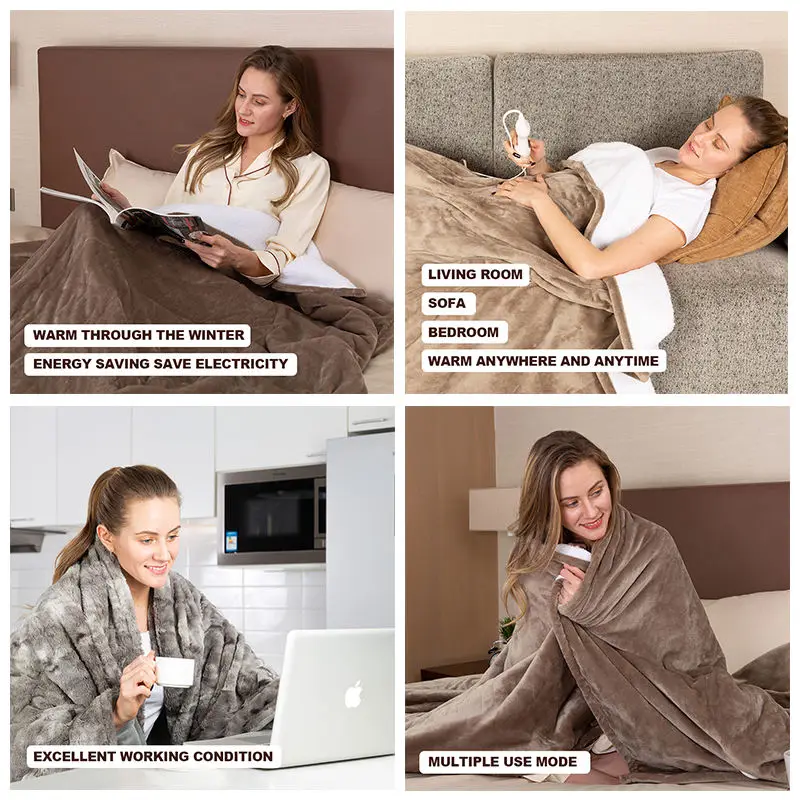Wholesale Custom Syy Electric Warm Heating Blanket for Beds Extra Comfortable UK Winter Throw LCD Controller Electric Blanket