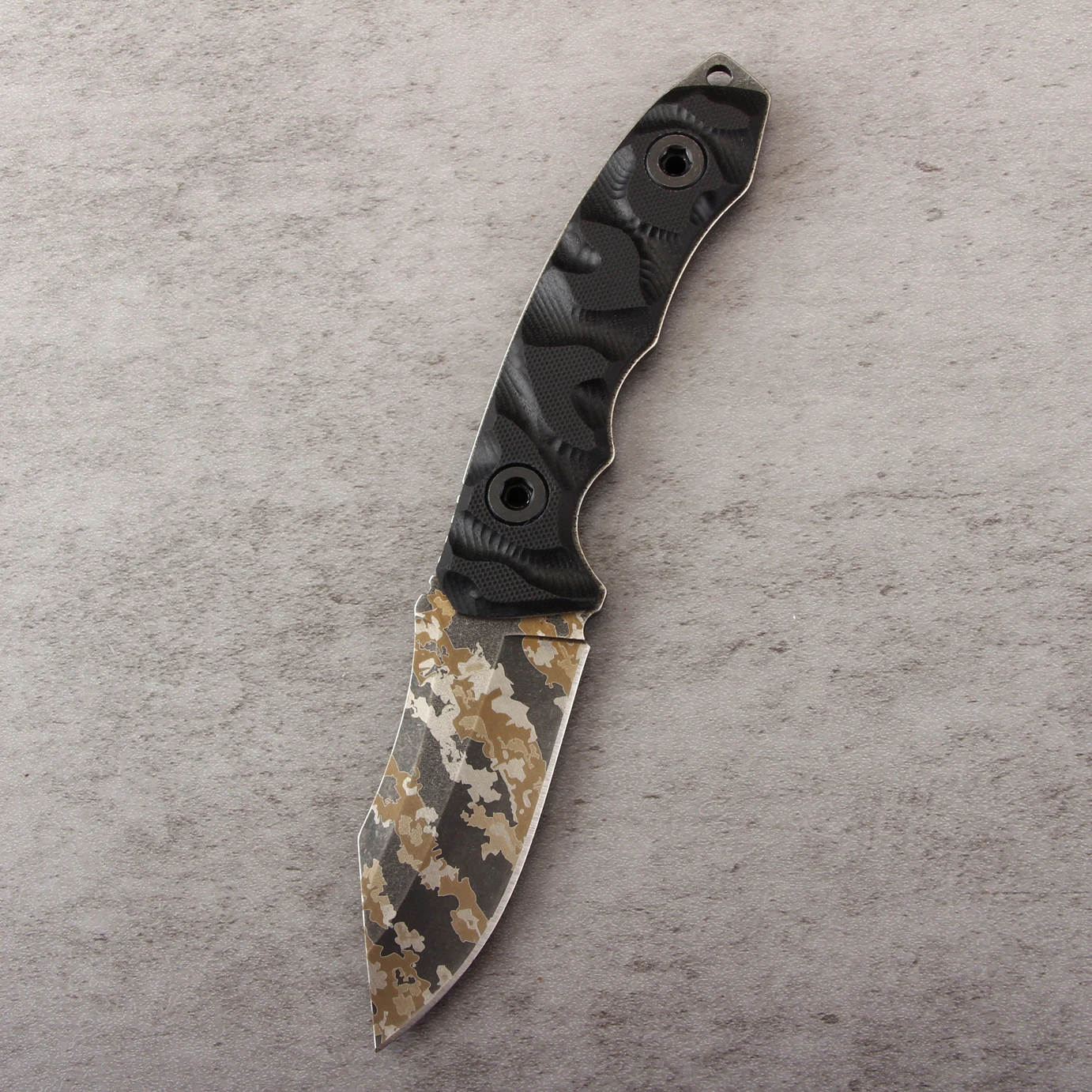 Military Camo Laser Etched Hunting Camping Survival Knife