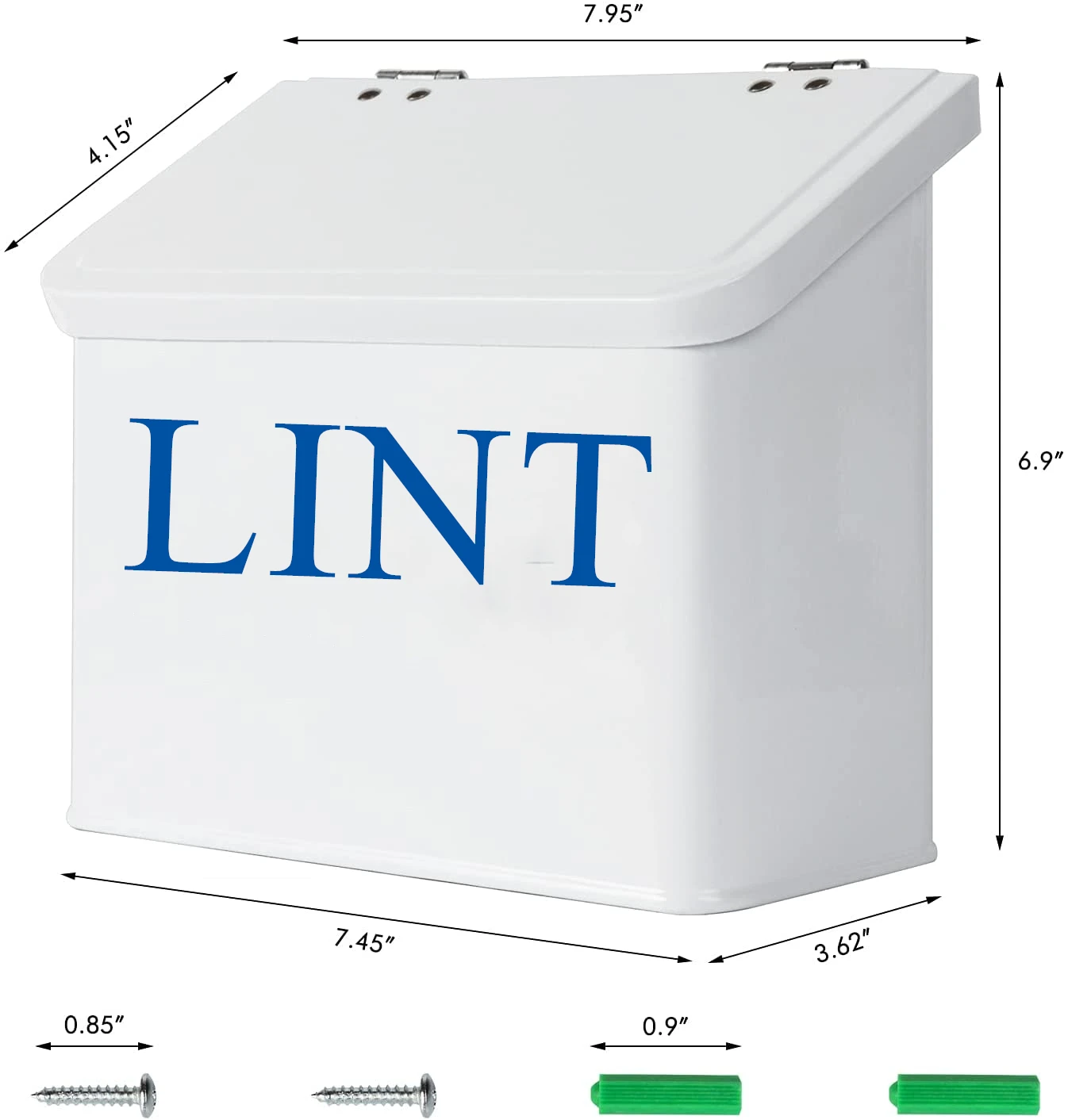 Farmhouse laundry room wall mount metal household magnetic lint holder lint bin lost socks holder