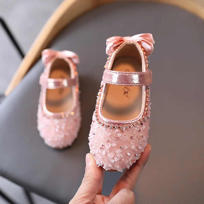 Wholesale Pageant Pink Sliver Child Bling Party Cinderella Princess Sandals Kids Dress Girls Crystal Shoes For Kids