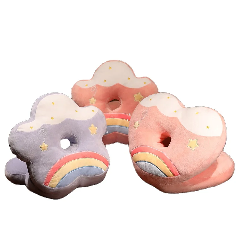 Custom Plush Cute Rainbow Colorful Hand Warmer Doll Stuffed Animal Toys Christmas Home Decorations Back Cushion Pillow Toy