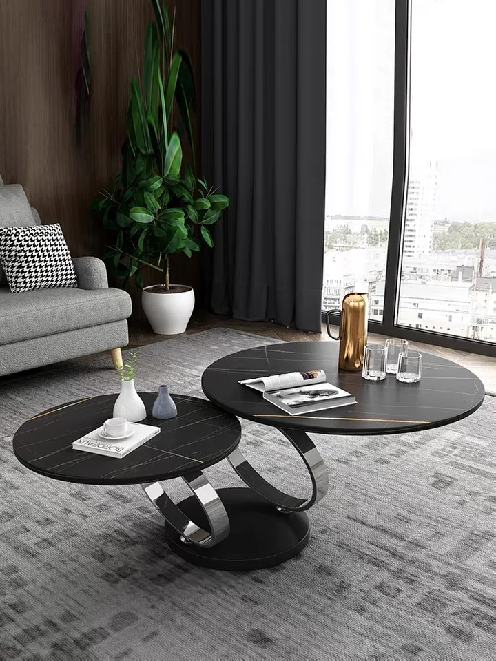 Легкий роскошный и простой журнальный столик из нержавеющей стали, современный журнальный столик