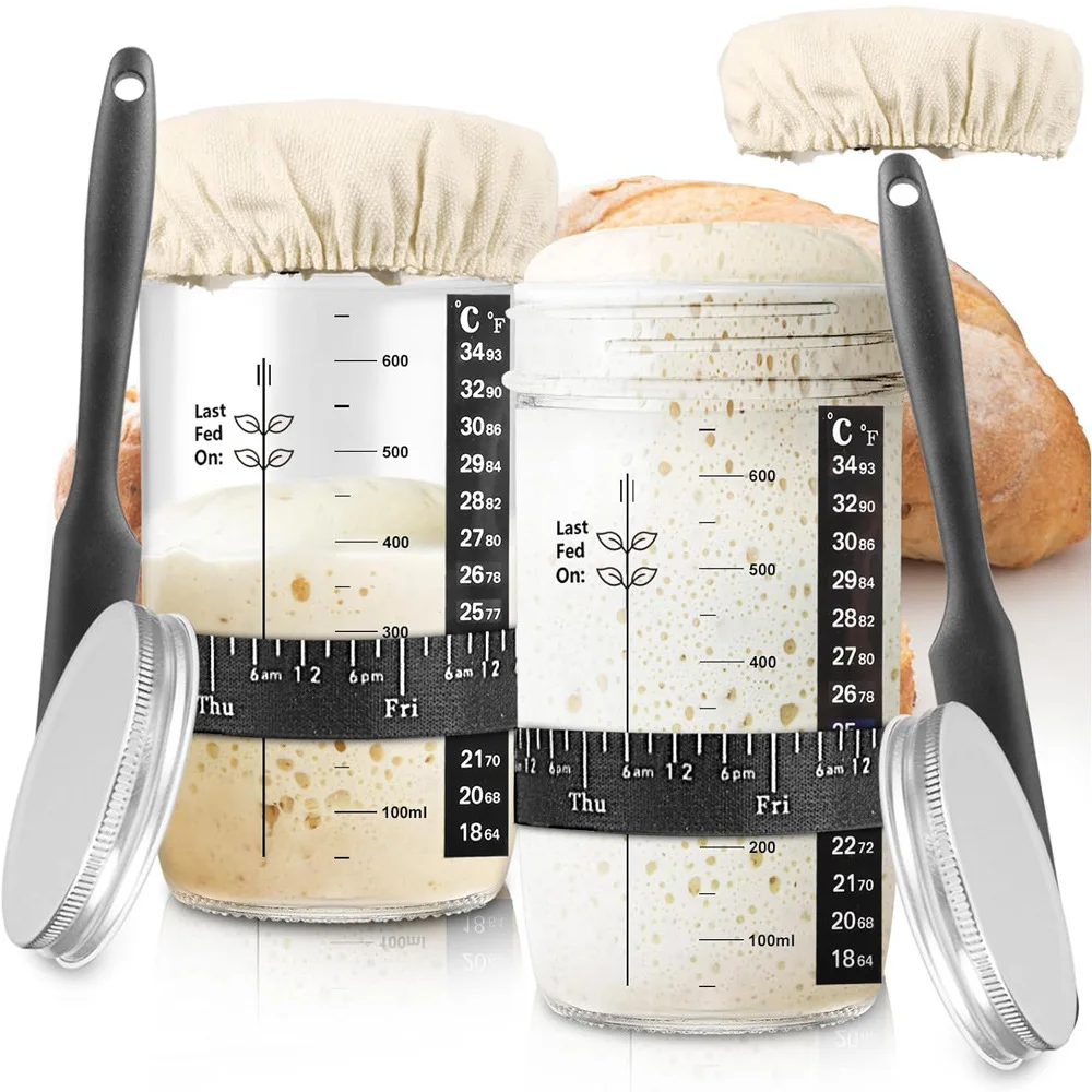 New product high quality labeling date with thermometer acid dough fermentation tank measuring cup suit