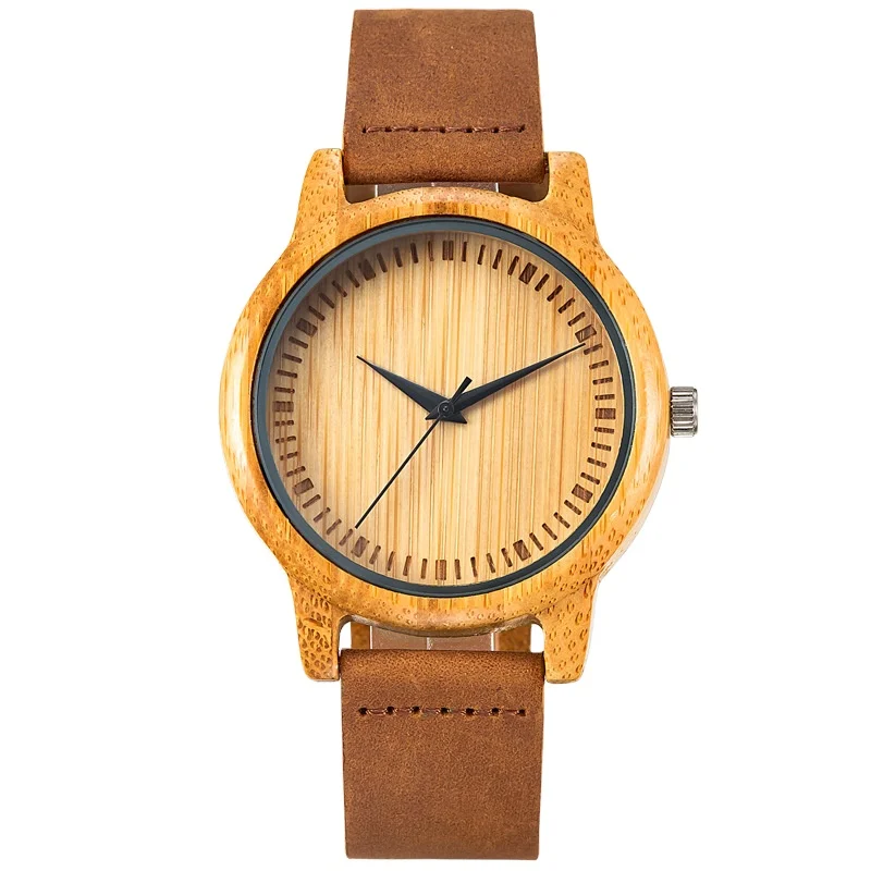 SIHAIXIN Timepieces Wooden Watch Men Made in China erkek saat Luxury Bamboo Wood Man Watches Leather Quartz Male Clock For Gift