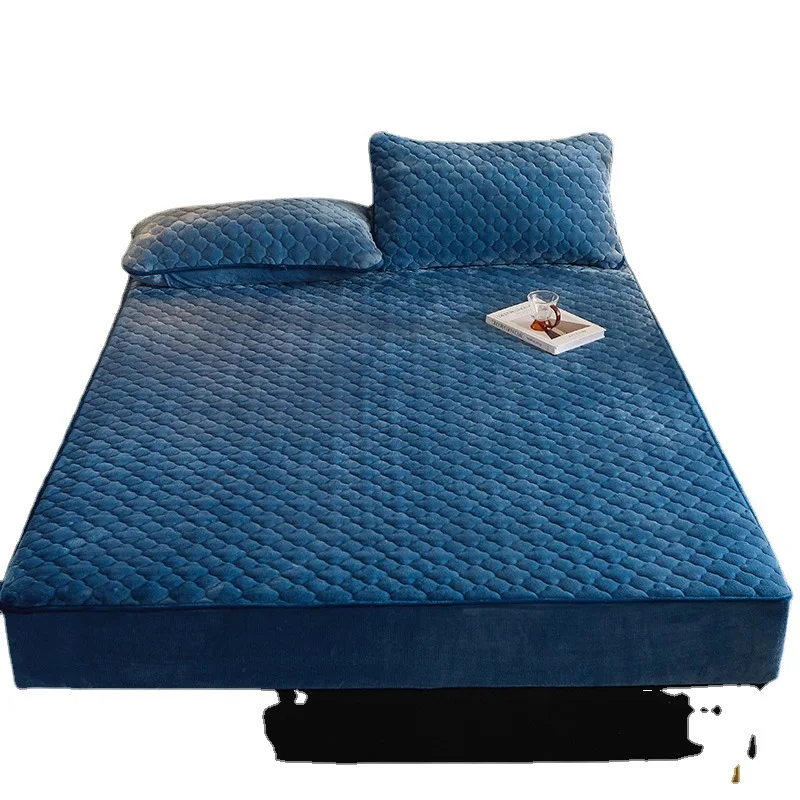 2021 New Gaoke heavy plain milk plush cotton bedspread soft, skin-friendly, comfortable and warm milk plush bedspread
