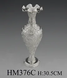 Arabic home hotel zinc alloy wedding decoration flower silver Islamic vase