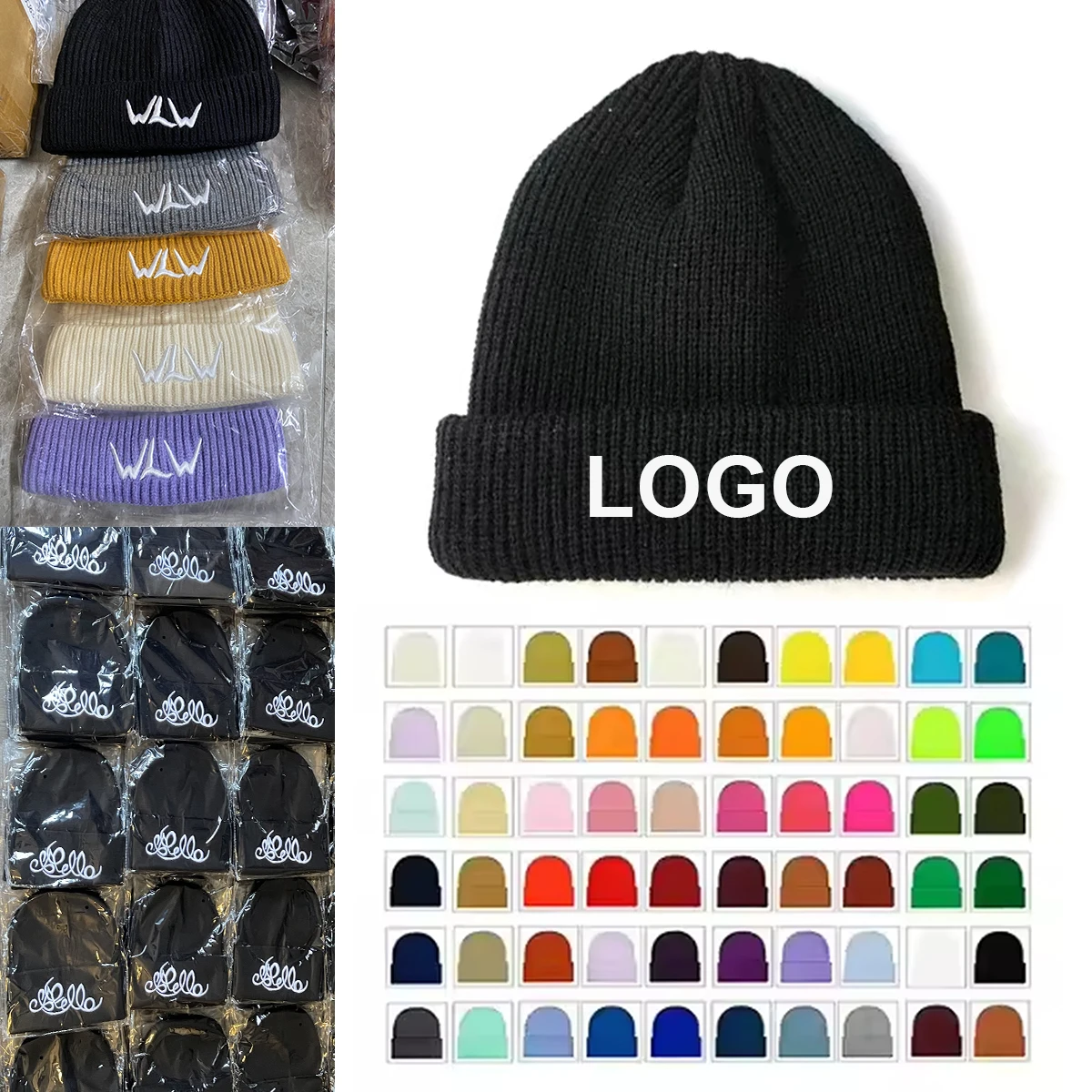 Oem Odm Wholesale 100% Acrylic Plain Beanie Cap Keep Warm Custom Beanie Knitted Winter Hat For Women Men