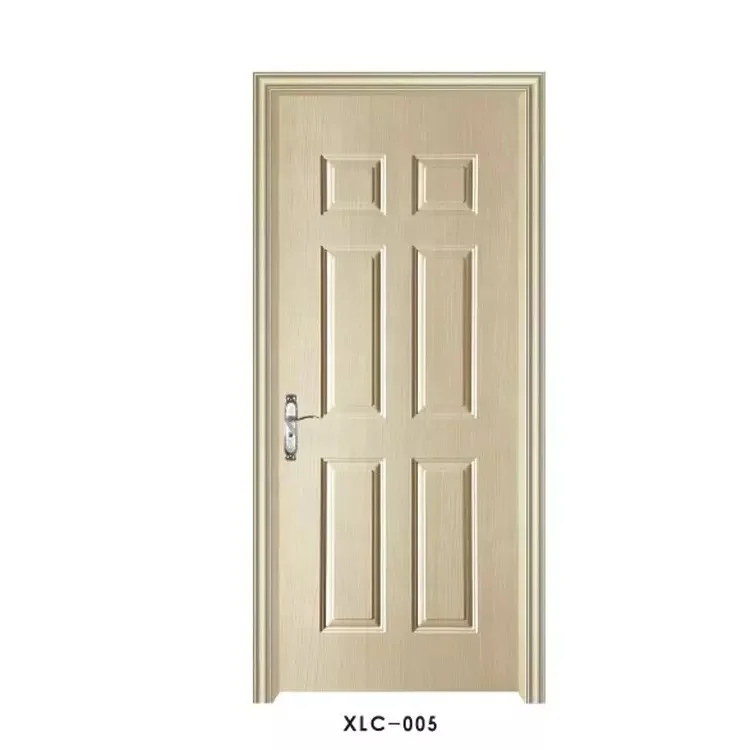 Low Price Flush Interior Door MDF Laminated PVC Door Stainless Steel Locks Hinges Included Wood Door