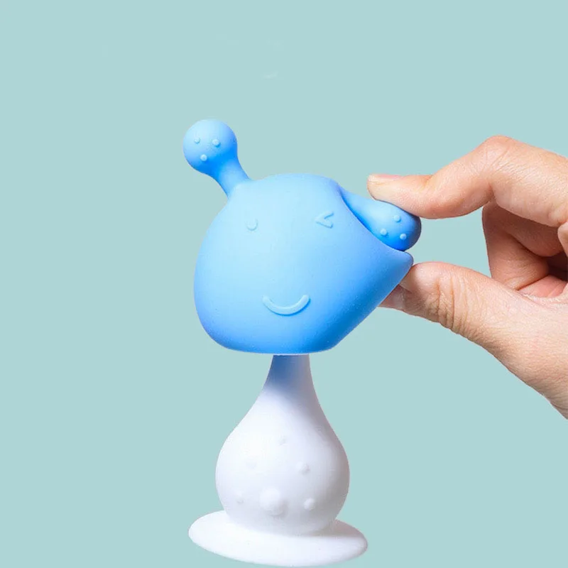 
In Stock Breast Feeding Silicone Toy Baby Teether Mushroom 