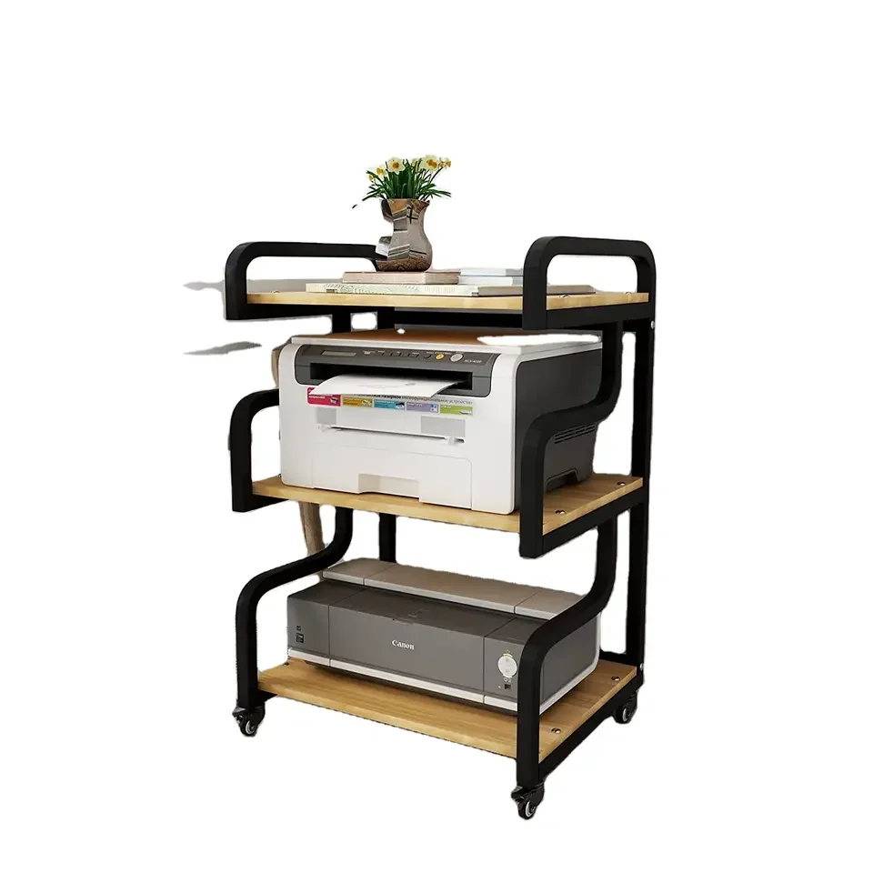 Винтажные 3-уровневые деревянные полки для хранения подставка домашнего принтера и многоцелевой Настольный органайзер кухонных островов тележек