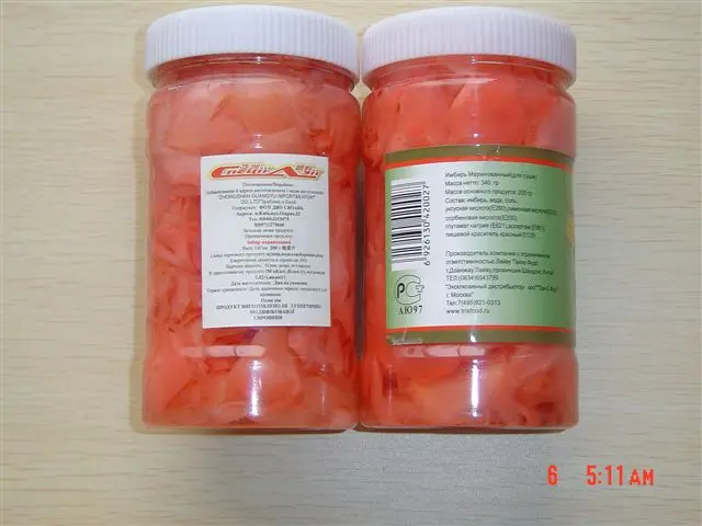  2lbs * 10 мешков/баррель сладкий и кислый вкус маринованные суши имбирь оптом натуральный маринованный