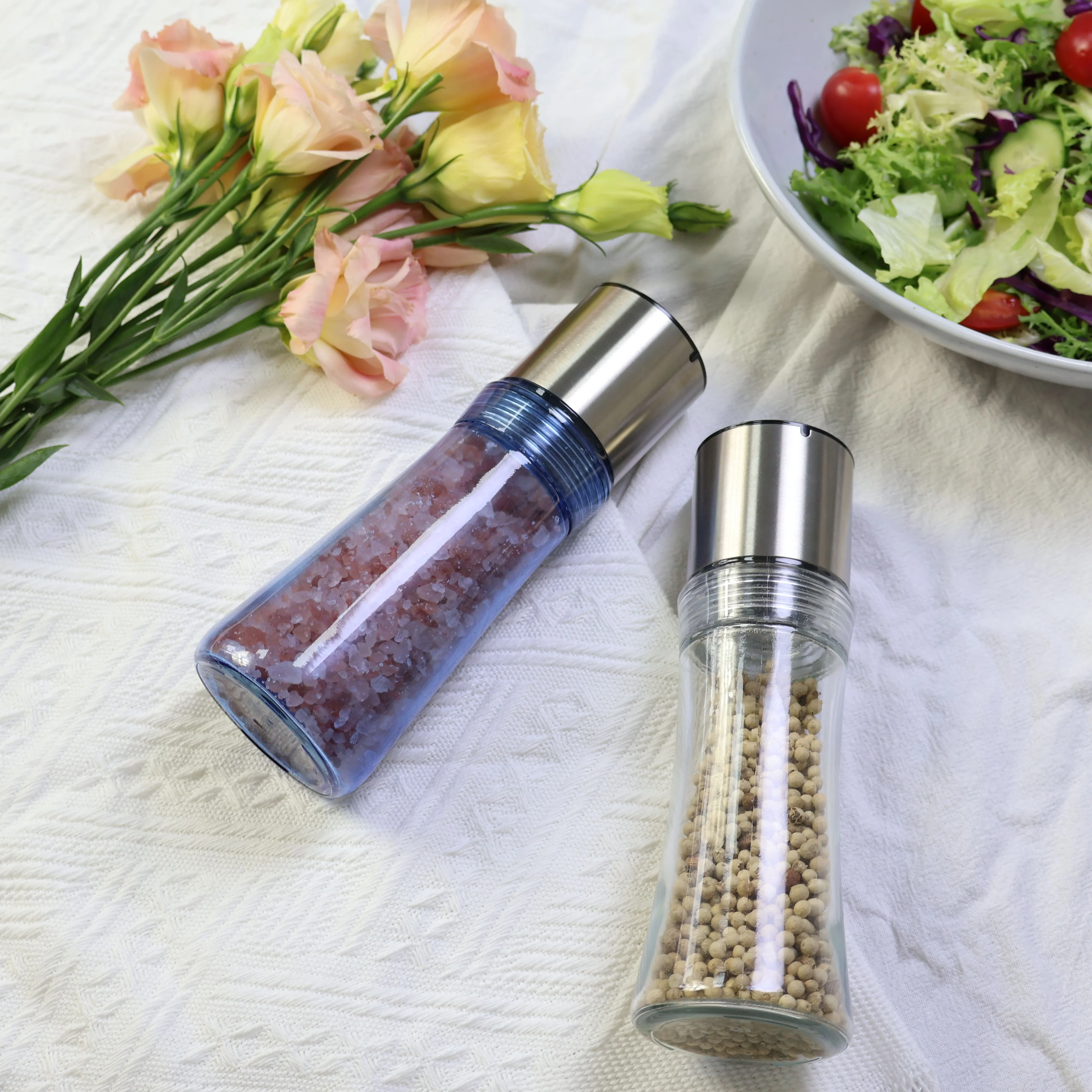Kitchenware Wholesale 150ml Spice Jar grinder Salt And Pepper Mill Set Non-Disposable Pepper Mill Glass Bottle Kitchen Gadgets
